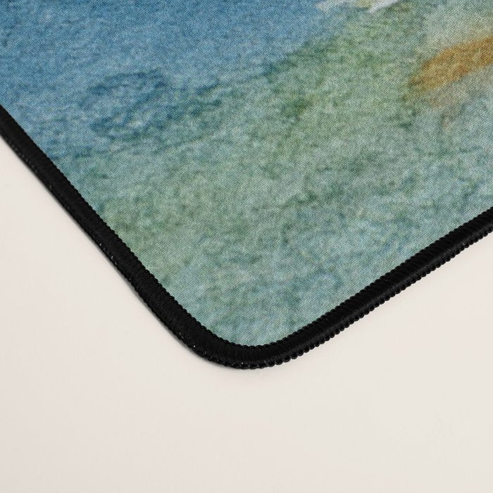 Summer Rain Storm - abstract watercolor painting ultramarine blue grey Desk Mat Gallery Image 4