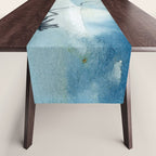 Summer Rain Storm - abstract watercolor painting ultramarine blue grey Table Runner Gallery Image 1