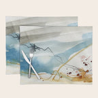 Summer Rain Storm - abstract watercolor painting ultramarine blue grey Placemat Gallery Image 1