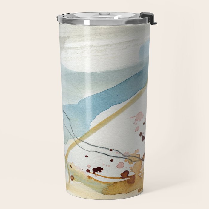 Summer Rain Storm - abstract watercolor painting ultramarine blue grey Travel Mug Gallery Image 2