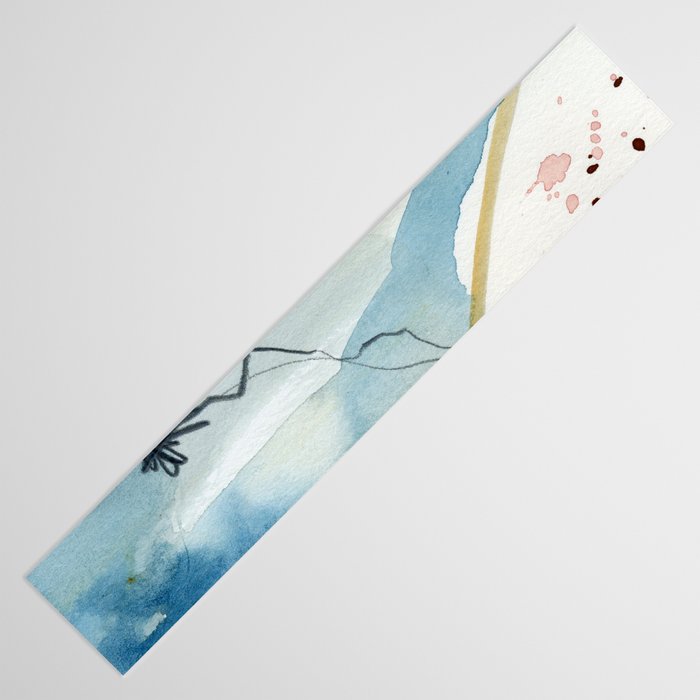 Summer Rain Storm - abstract watercolor painting ultramarine blue grey Table Runner Gallery Image 3