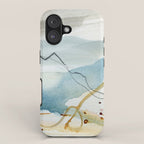 Summer Rain Storm - abstract watercolor painting ultramarine blue grey iPhone Case Gallery Image 1