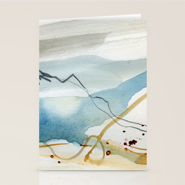 Summer Rain Storm - abstract watercolor painting ultramarine blue grey Stationery Card Gallery Image 2