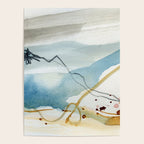 Summer Rain Storm - abstract watercolor painting ultramarine blue grey Poster Gallery Image 4