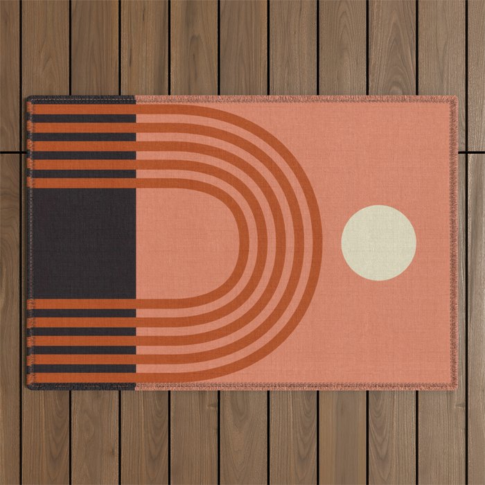 arc moon sun modern art  abstract Outdoor Rug Gallery Image 1