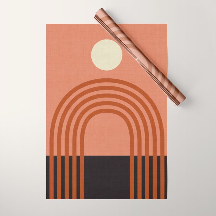 arc moon sun modern art  abstract Wrapping Paper Gallery Image 1