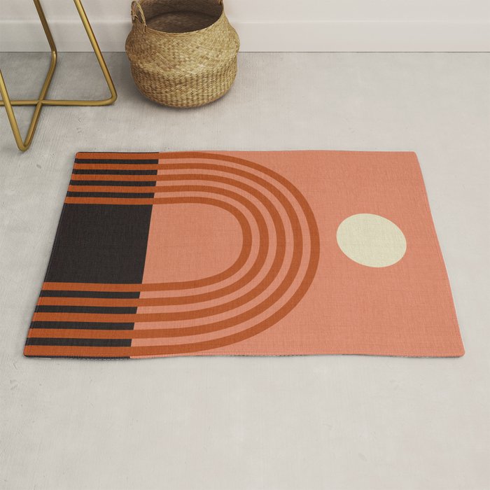 arc moon sun modern art  abstract Rug Gallery Image 1