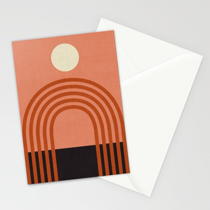 arc moon sun modern art  abstract Stationery Card Gallery Image 2