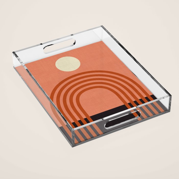 arc moon sun modern art  abstract Acrylic Tray Gallery Image 1