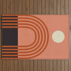 arc moon sun modern art  abstract Outdoor Rug Gallery Image 2