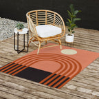 arc moon sun modern art  abstract Outdoor Rug Gallery Image 2