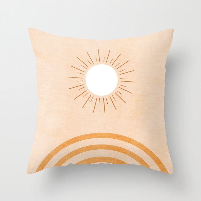 shapes geometry sun minimal abstract Throw Pillow Gallery Image 1