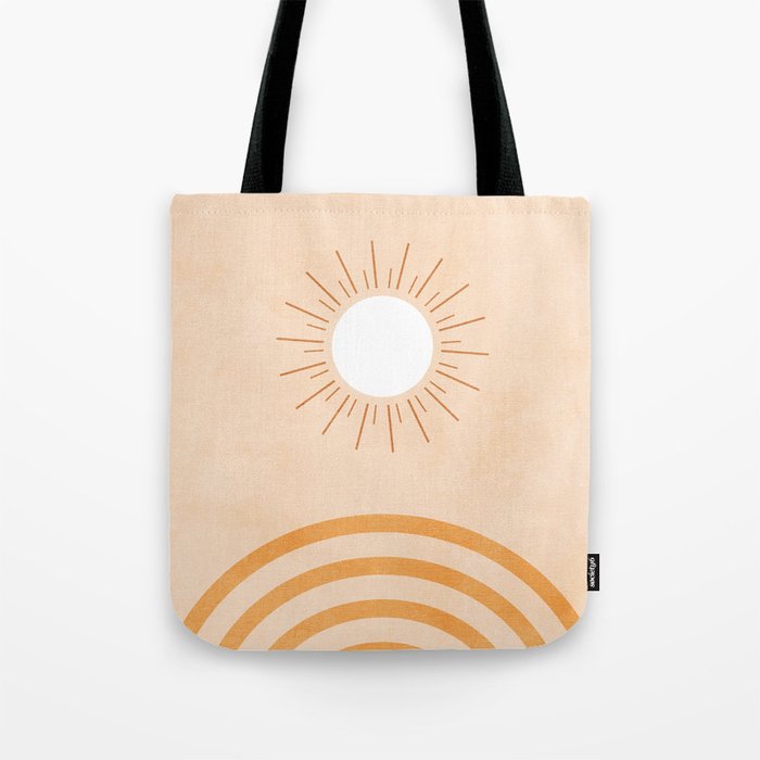shapes geometry sun minimal abstract Tote Bag Gallery Image 1
