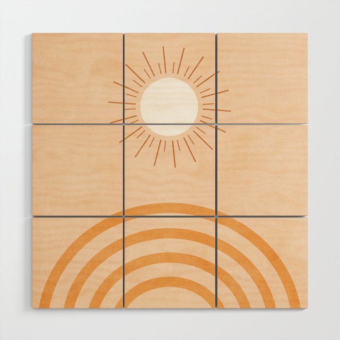 shapes geometry sun minimal abstract Wood Wall Art Gallery Image 1