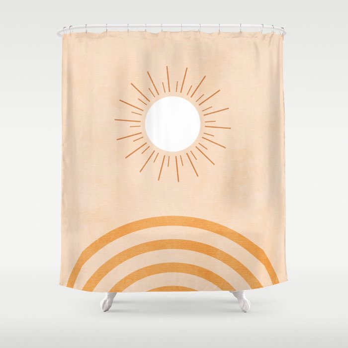 shapes geometry sun minimal abstract Shower Curtain Gallery Image 1