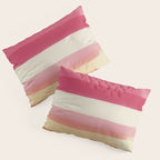 Watercolor Stripe Pattern in Warm Red Pink and Cream Pillow Sham Gallery Image 3