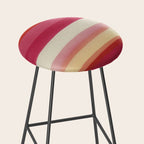 Watercolor Stripe Pattern in Warm Red Pink and Cream Stool Gallery Image 2