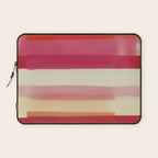 Watercolor Stripe Pattern in Warm Red Pink and Cream Laptop Sleeve Gallery Image 1