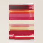 Watercolor Stripe Pattern in Warm Red Pink and Cream Stationery Card Gallery Image 2
