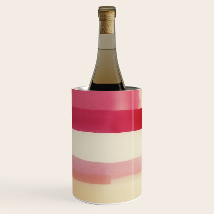 Watercolor Stripe Pattern in Warm Red Pink and Cream Wine Chiller Gallery Image 3