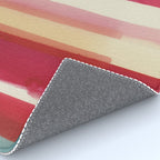 Watercolor Stripe Pattern in Warm Red Pink and Cream Rug Gallery Image 4