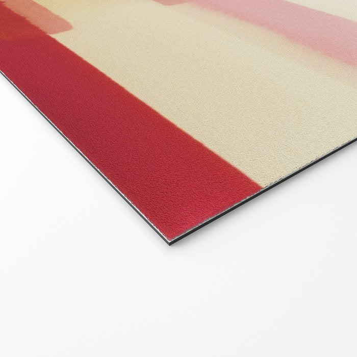 Watercolor Stripe Pattern in Warm Red Pink and Cream Welcome Mat Gallery Image 2