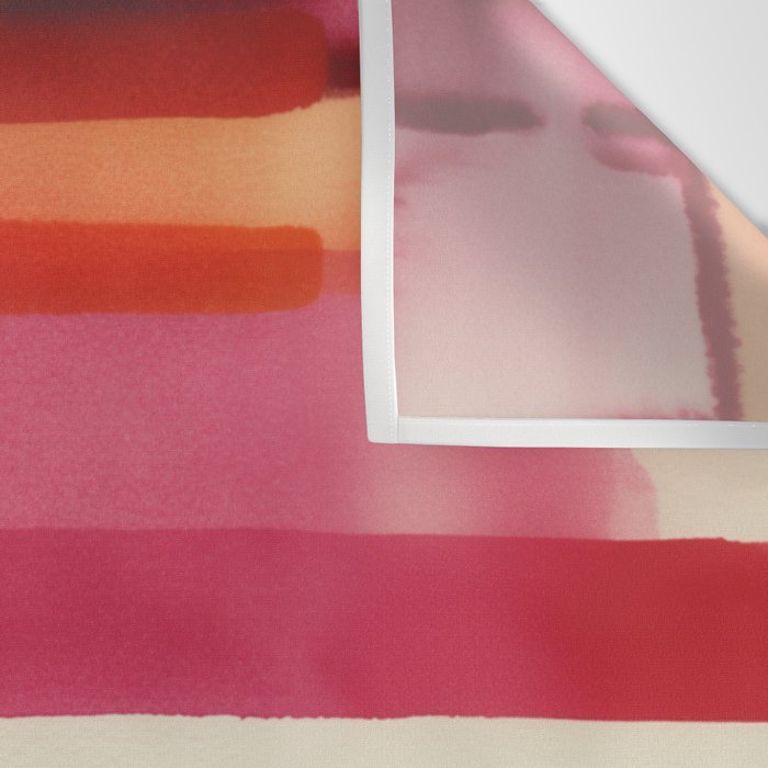 Watercolor Stripe Pattern in Warm Red Pink and Cream Wall Tapestry Gallery Image 3