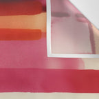Watercolor Stripe Pattern in Warm Red Pink and Cream Wall Tapestry Gallery Image 3