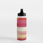 Watercolor Stripe Pattern in Warm Red Pink and Cream Water Bottle Gallery Image 3