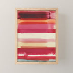 Watercolor Stripe Pattern in Warm Red Pink and Cream Mini Art Print Gallery Image 1
