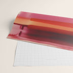Watercolor Stripe Pattern in Warm Red Pink and Cream Wrapping Paper Gallery Image 2