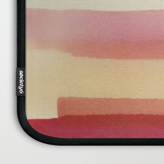 Watercolor Stripe Pattern in Warm Red Pink and Cream Laptop Sleeve Gallery Image 3