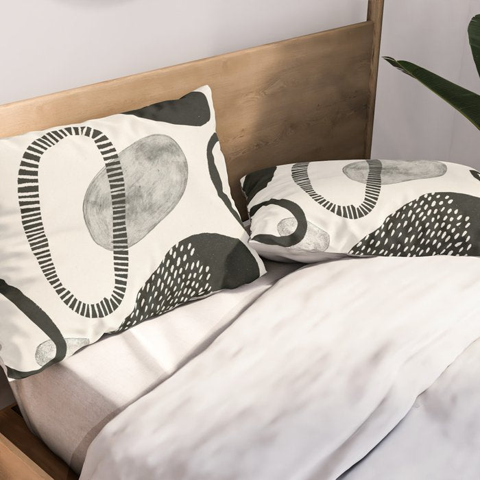 Monochrome Abstract Shapes #1  Pillow Sham Gallery Image 2