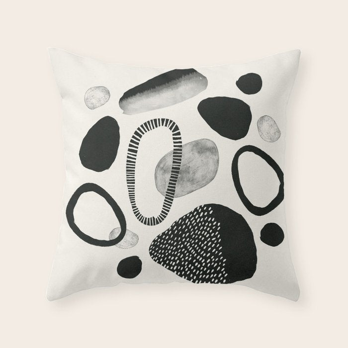Monochrome Abstract Shapes #1  Throw Pillow Gallery Image 6