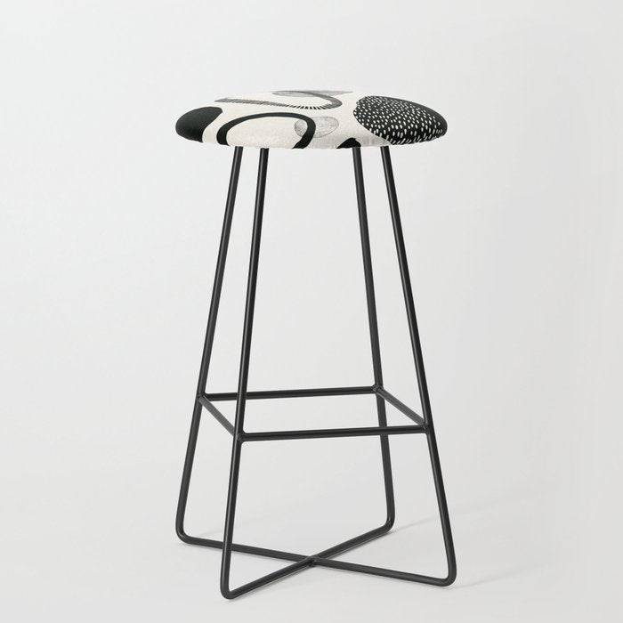 Monochrome Abstract Shapes #1  Stool Gallery Image 1