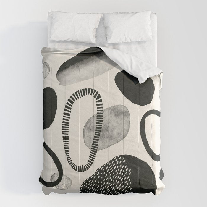 Monochrome Abstract Shapes #1  Comforter Gallery Image 6