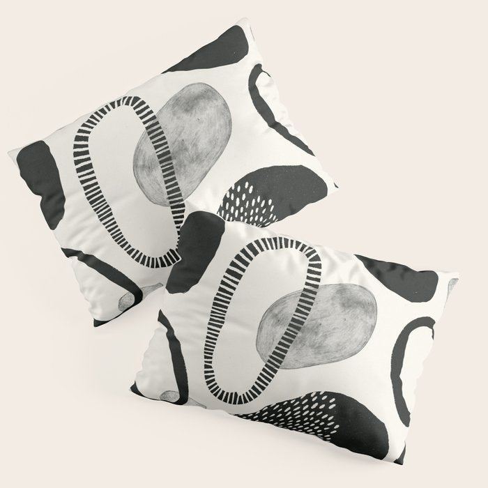 Monochrome Abstract Shapes #1  Pillow Sham Gallery Image 1