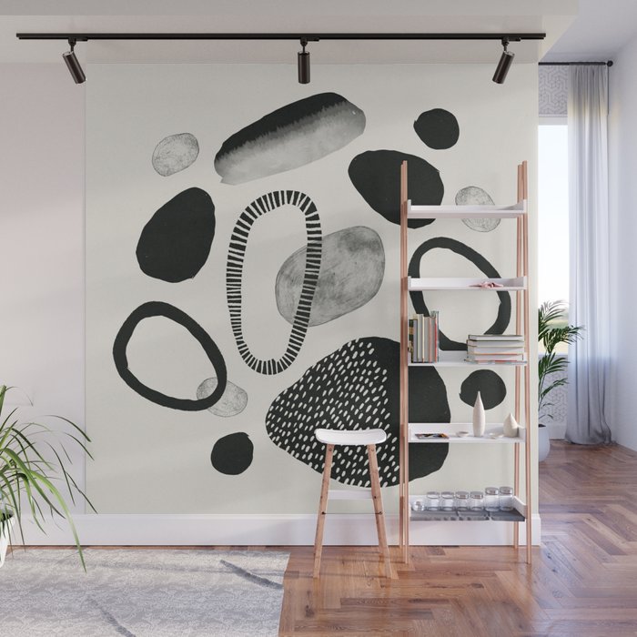 Monochrome Abstract Shapes #1  Wall Mural Gallery Image 1