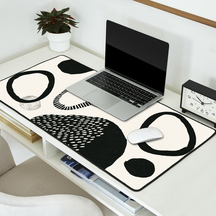 Monochrome Abstract Shapes #1  Desk Mat Gallery Image 2