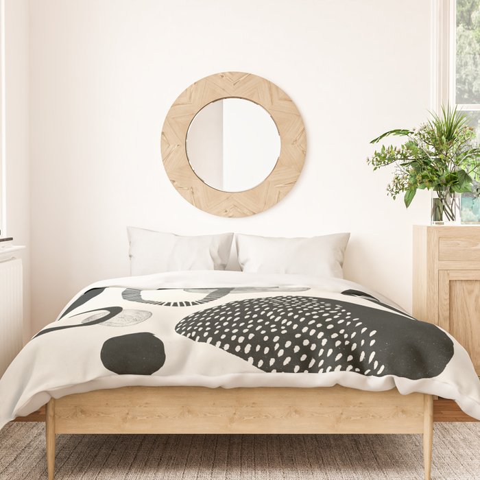 Monochrome Abstract Shapes #1  Duvet Cover Gallery Image 3