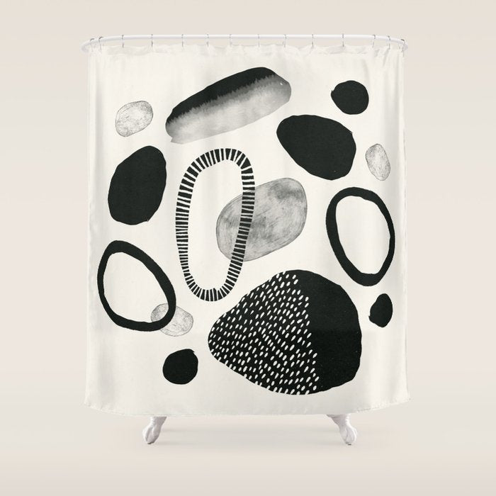 Monochrome Abstract Shapes #1  Shower Curtain Gallery Image 1