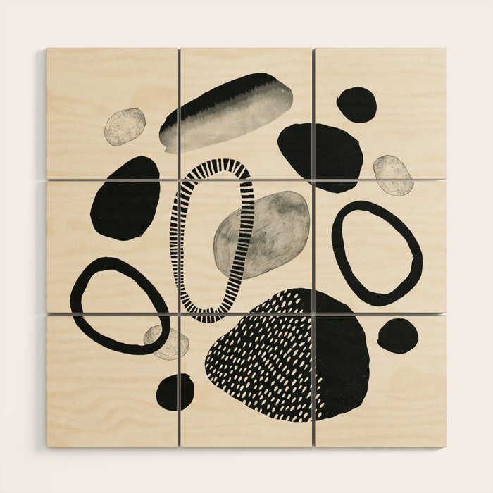 Monochrome Abstract Shapes #1  Wood Wall Art Gallery Image 1