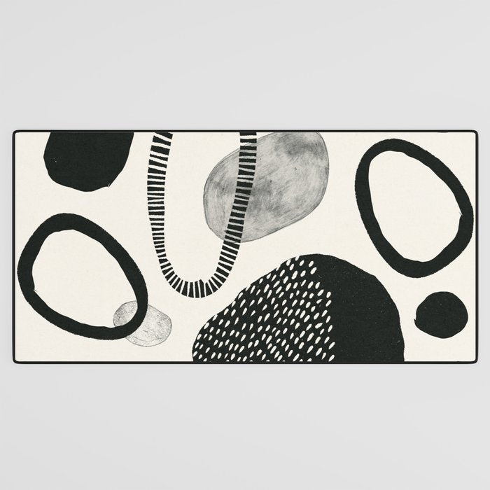 Monochrome Abstract Shapes #1  Desk Mat Gallery Image 3