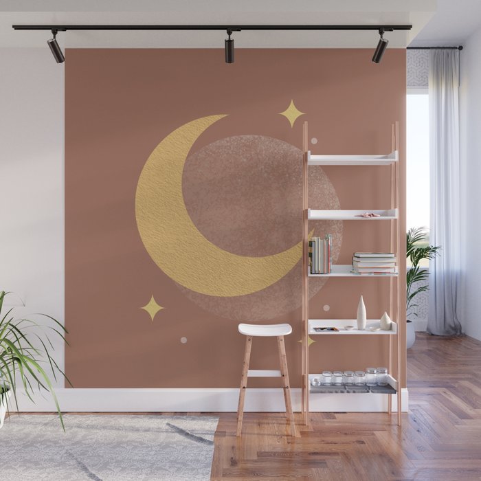 Moon Sparkle Gold - Celestial Wall Mural Gallery Image 1