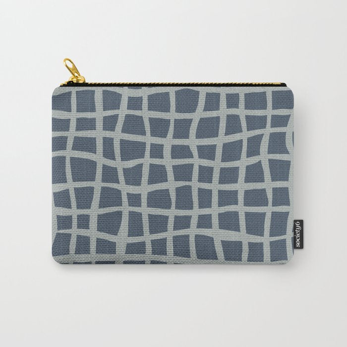 Modern Mesh Pattern in Neutral Blue Gray Carry All Pouch Gallery Image 1