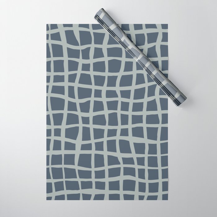 Modern Mesh Pattern in Neutral Blue Gray Wrapping Paper Gallery Image 1