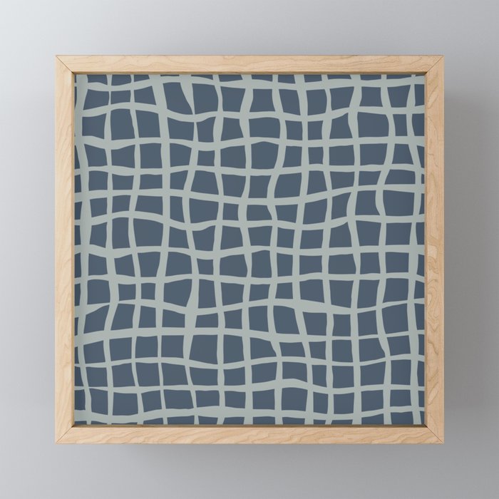 Modern Mesh Pattern in Neutral Blue Gray Mini Art Print Gallery Image 1