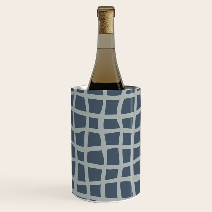 Modern Mesh Pattern in Neutral Blue Gray Wine Chiller Gallery Image 1