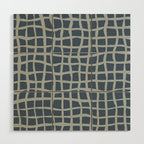 Modern Mesh Pattern in Neutral Blue Gray Wood Wall Art Gallery Image 1