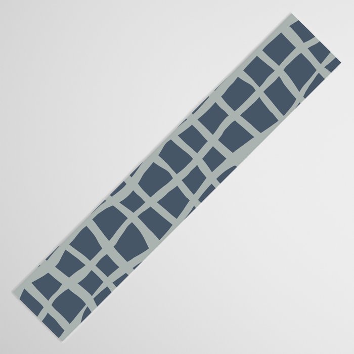 Modern Mesh Pattern in Neutral Blue Gray Table Runner Gallery Image 3